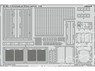 Eduard photodecoupe militaire 36482 Amélioration T-15 Armata avec canon de 57mm Zvezda 1/35