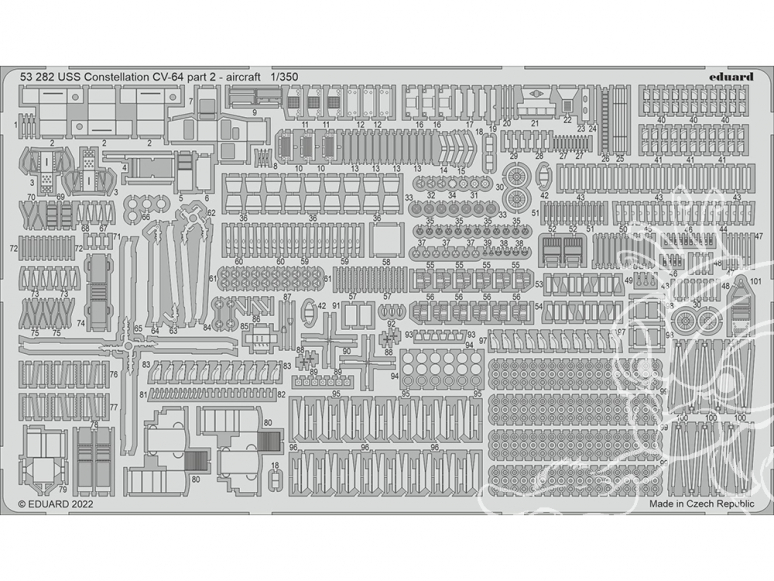 Eduard photodecoupe bateau 53282 USS Constellation CV-64 Partie 2 - avions Trumpeter 1/350