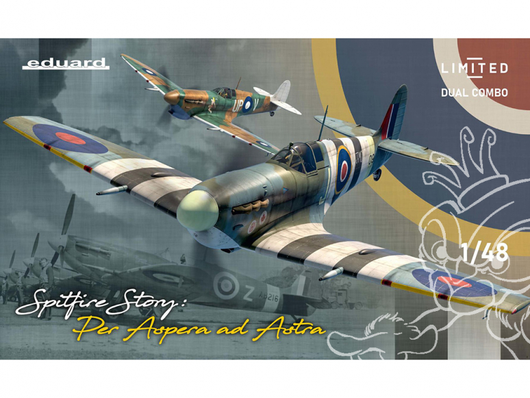 EDUARD maquette avion 11162 Spitfire Story - Per Aspera ad Astra - Spitfire Mk.Vc Edition Limitée Dual Combo 1/48