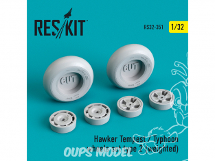 ResKit kit d'amelioration avion RS32-0351 Ensemble de roues pour Hawker Tempest/Typhoon set type 2 weighted 1/32