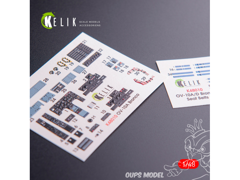 Kelik Decals 3D K48010 Décalques 3D intérieurs OV-10A Bronco pour kit ICM 1/48