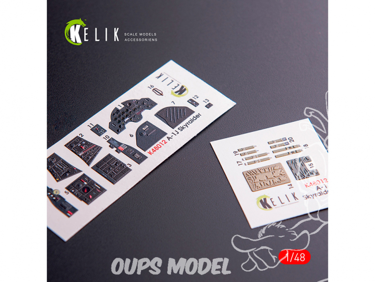 Kelik Decals 3D K48012 Décalques 3D intérieurs A-1J Skyraider pour kit Tamiya 1/48