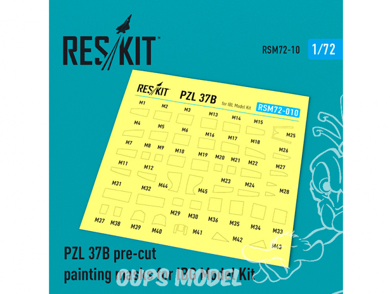 ResKit kit d'amelioration Avion RSM72-0010 PZL.37 B I Łoś Masques de peinture prédécoupés pour kit IBG 1/72