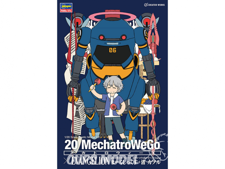 HASEGAWA maquette avion 52310 20 Mécatronique Wego Eva Collaboration Series Vol.4 "Marksix" + Kaworu Nagisa 1/35