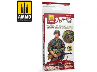 MIG peinture Figurines 7043 Set Camouflage uniformes Waffen SS Printemps Einchenlaubmuster 6 x 17ml