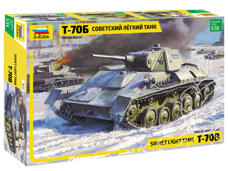 Zvezda maquette plastique 3631 Char léger soviétique T-70B 1/35