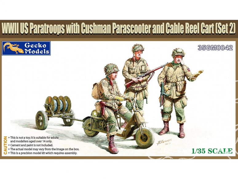 Gecko Models maquettes militaire 35GM0042 Parachutistes US avec scooter et remorque derouleur de cable 1/35