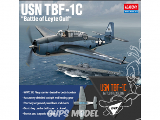 Academy maquette avion 12340 USN TBF-1C bataille de Leyte Gulf 1/48