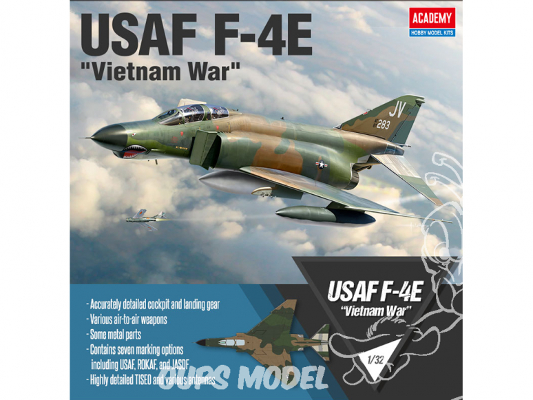 Academy maquettes avion 12133 McDonnell Douglas F-4E Phantom II Guerre du Vietnam 1/32