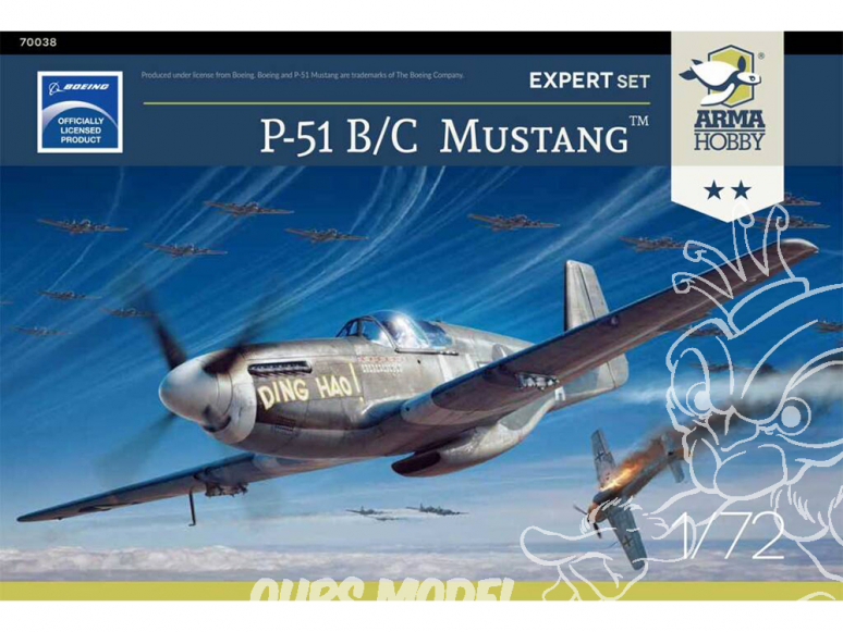Arma Hobby maquette avion 70038 P-51 B/C Mustang™ Expert Set 1/72