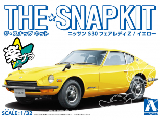 Aoshima maquette voiture 62579 Nissan S30 Fairlady Z Jaune SNAP KIT 1/32