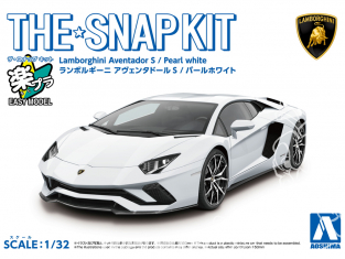 Aoshima maquette voiture 63453 Lamborghini Aventador S Blanc nacré SNAP KIT 1/32