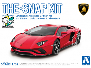 Aoshima maquette voiture 63477 Lamborghini Aventador S Rouge nacré SNAP KIT 1/32