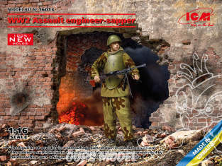 Icm maquette figurine 16013 Soldat de la brigade du génie d'assaut et sapeur 2CB 1/16