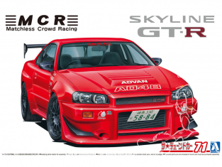 Aoshima maquette voiture 63514 Nissan Skyline GT-R R34 MCR Matchless Crowd Racing 2002 BNR34 1/24