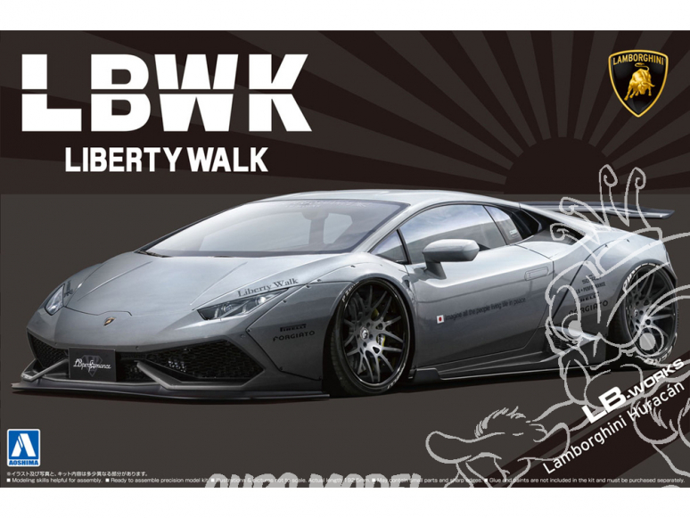 Aoshima maquette voiture 59906 LAMBORGHINI Huracan LBWK Liberty Walk 1/24