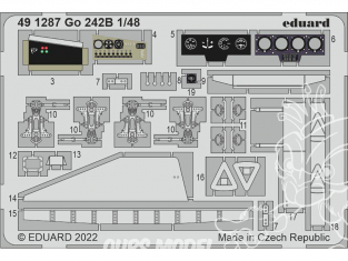 EDUARD photodecoupe avion 491287 Amélioration Gotha GO242B Icm 1/48