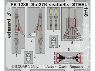 EDUARD photodecoupe avion FE1286 Harnais métal Sukhoi Su-27K Minibase 1/48
