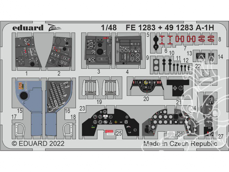 EDUARD photodecoupe avion 491283 Amélioration A-1H Tamiya 1/48