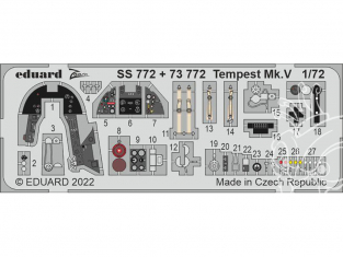 Eduard photodecoupe avion 73772 Amélioration Tempest Mk.V Airfix 1/72