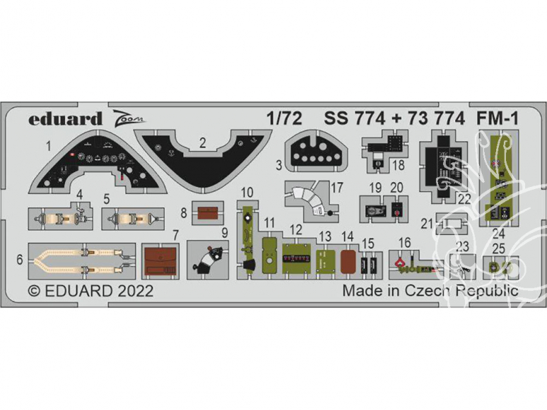 Eduard photodecoupe avion 73774 Amélioration FM-1 Arma Hobby 1/72