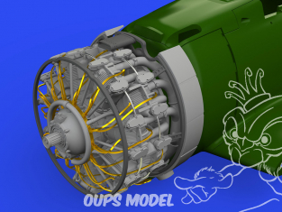 Eduard kit d'amelioration avion brassin Print 648763 Moteur A6M2 Zero Eduard 1/48