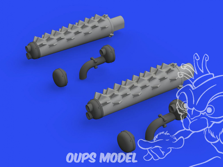 Eduard kit d'amelioration avion brassin Print 648762 Echappements Beaufighter Tamiya 1/48