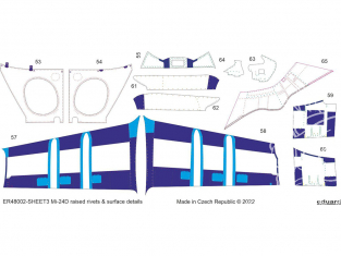 Eduard décalques ER48002 Mi-24D Rivets surélevés et détails surface Eduard / Zvezda 1/48