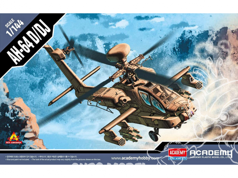 Academy maquette Helicoptére 12625 Apache AH-64D/DJ 1/144