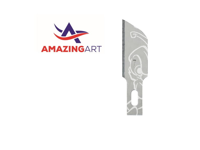 AmazingART 19885 10 LAMES DE RECHANGE RONDE N°7 pour couteau N°1