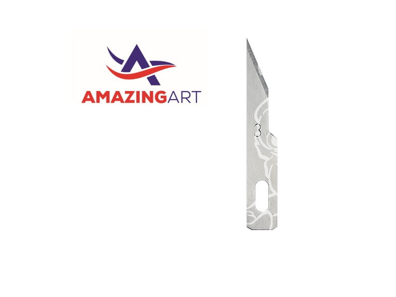 AmazingART 19878 10 LAMES DE RECHANGE PETITE OBLIQUE N°3 pour couteau N°1