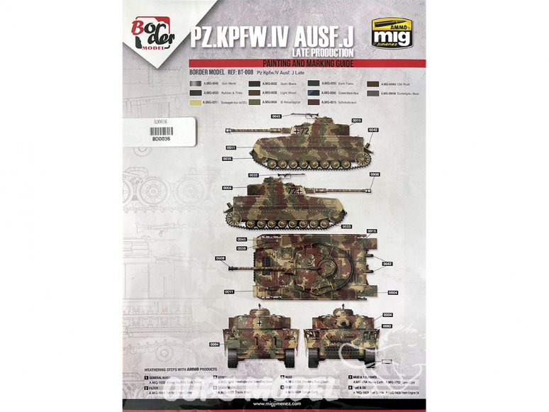 Border model accessoire BD0036 Masques camouflage Pz.Kpfw.IV Ausf.J Late 1/35