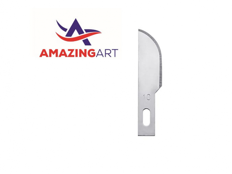 AmazingART 19816 5 LAMES DE RECHANGE DEMI-RONDE N°10 pour couteau N°1