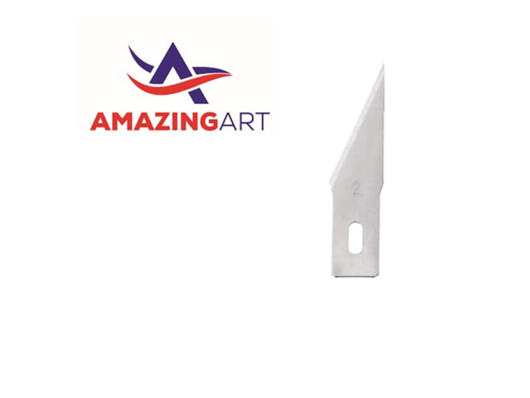 AmazingART 19861 10 LAMES DE RECHANGE OBLIQUE N°2 pour couteau N°2