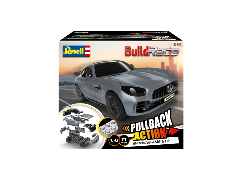 REVELL maquette enfant 23152 Build 'n Race Mercedes AMG GT R grise briques (idem que lego) 1/43