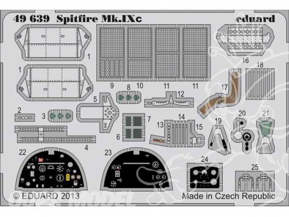 EDUARD photodecoupe avion 49639 Spitfire Mk.IXc 1/48