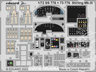 Eduard photodecoupe avion 73776 Amélioration Striling Mk.III Italeri 1/72