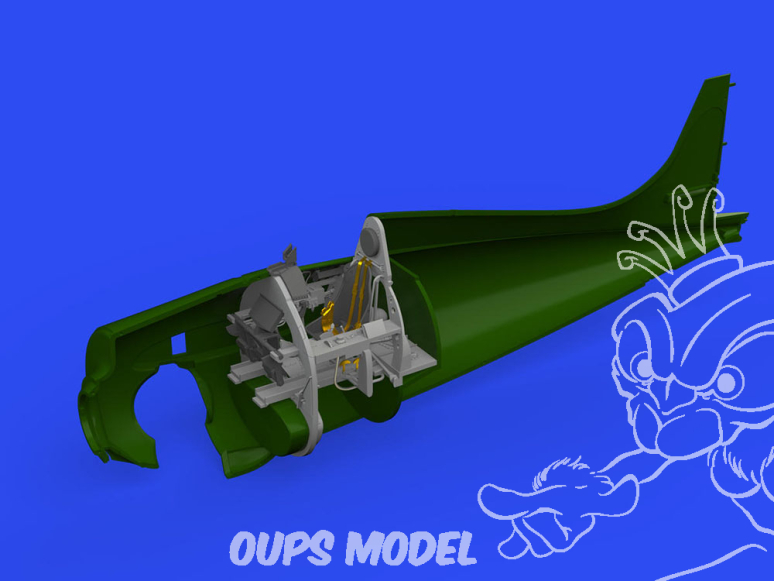 Eduard kit d'amelioration avion brassin Print 648777 Cockpit avec viseur de pistolet à rélecteur F4F-3 Eduard 1/48