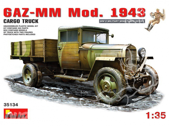 MINI ART maquette militaire 35134 CAMION SOVIETIQUE GAZ-MM MODELE 1943 1.5T CARGO 1/35