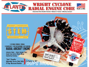 Atlantis maquette avion M6052 Moteur Radial Wright Cyclone C9HE 1/12
