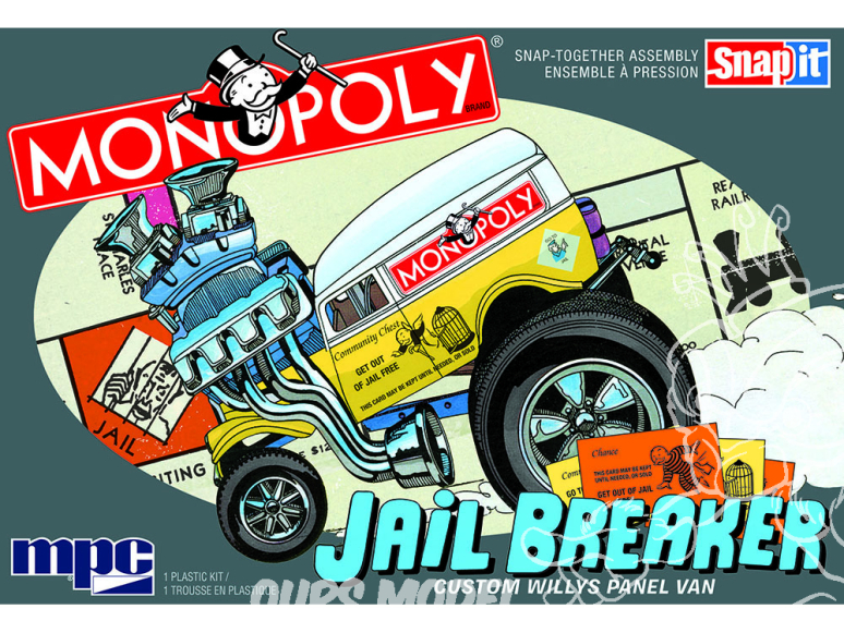 MPC maquette voiture 946 Monopoly Prison Breaker Custom Willys Panel (SNAP) 1:25
