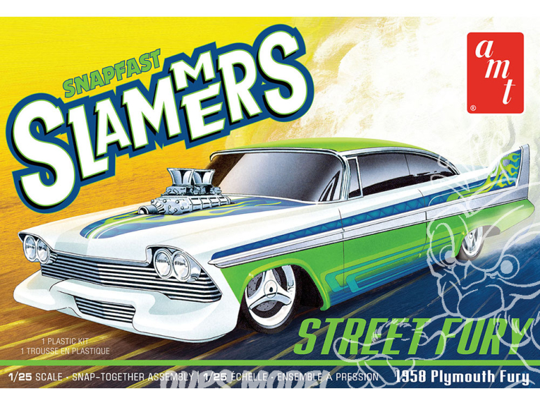 AMT maquette voiture 1226 Street Fury 1958 Plymouth Slammers SNAP 1/25