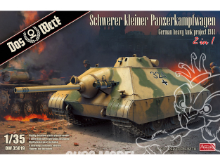 DAS WERK maquette militaire DW35019 Schwerer kleiner Panzerkampfwagen German Heavy Tank Project 1944 (2 in 1) 1/35