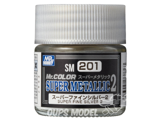 peinture maquette Mr Color Super Metallic SM201 Super Argent fin 2 10ml