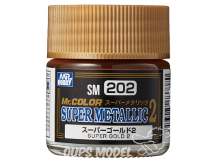 peinture maquette Mr Color Super Metallic SM202 Super Or 2 10ml