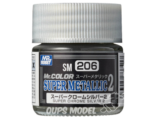 peinture maquette Mr Color Super Metallic SM206 Super Argent Chrome 2 10ml