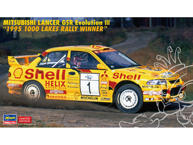 Hasegawa maquette voiture 20560 Mitsubishi Lancer GSR Evolution III "1995 1000 Lake Rally Winner" 1/24