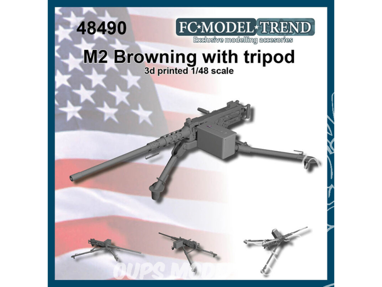 FC MODEL TREND accessoire résine 48490 M2 Browning avec trépied 1/48