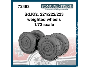 FC MODEL TREND accessoire résine 72463 Roues lestées Sd.Kfz.221/222/223 1/72