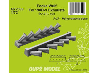 Cmk kit d'amelioration Q72399 Echappements Focke Wulf Fw 190D-9 pour kits IBG 1/72